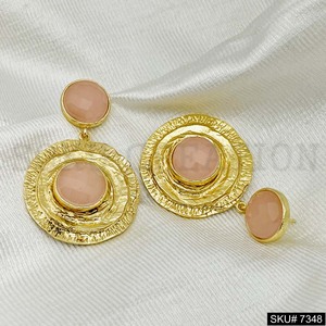 Ensemble de bijoux plaqué or SKU7348 Unique Drop and Dangle Boucle d'oreille Pendentif avec anneau réglable pour les mariages - Product Image 4