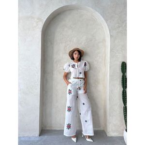 Pantalones Bordados - CREMA - Product Image 3