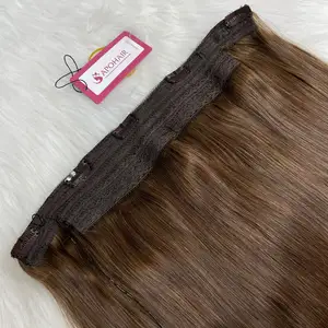 趋势角质层对齐体积夹一件光晕头发深棕色100% 处女头发供应商越南人发柔软