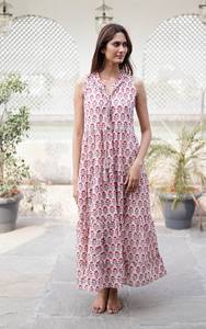Robe d'été décontractée pour femme en coton court avec imprimé floral chic confort et style ultimes en rose pour le temps ensoleillé WCD49 - Product Image 3
