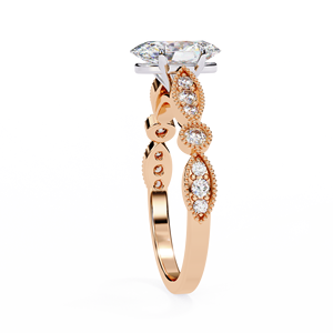 Bague en diamant de laboratoire de taille ovale de 1 carat certifiée IGI élégante bague de fiançailles en or Vintage bijoux de mariée pour les femmes - Product Image 5