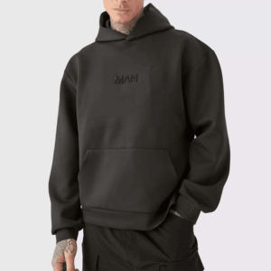 Sudadera con capucha estampada en relieve 3D de gran tamaño de tela de ante personalizada de alta calidad OEM sudaderas con capucha de rizo francés de moda para hombres - Product Image 1