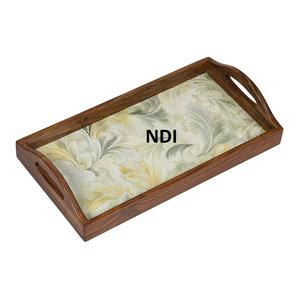 Plateau de service personnalisé fait à la main décoratif plateau en bois maison cuisine restauration utilisation serveur alimentaire plus populaire vente - Product Image 6