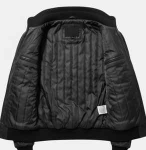 Chaqueta Bomber de Piel de Oveja Negra para Hombre, con Capucha, Estilo Casual, Chaqueta Universitaria de Béisbol, Estilo Vintage, Corte Holgado, Abrigo de Invierno Cálido y Suave - Product Image 5