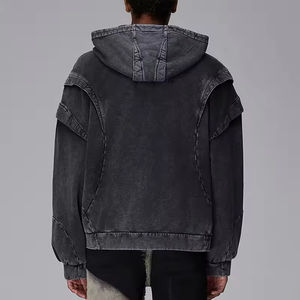 Vente en gros de sweat à capuche de haute qualité sweat à capuche oversize avec logo personnalisé Oem sweat à capuche zippé vintage délavé à l'acide - Product Image 2