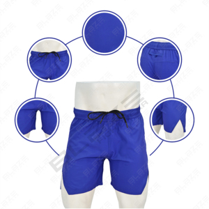 Short de sport haut de gamme pour hommes, respirant, maille, trou, collants de fitness 2-en-1, short d'entraînement, poche intérieure, serviette, motif boucle - Product Image 5