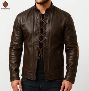 เสื้อแจ็คเก็ตหนังทำมือสไตล์เรโทร สตีมพังก์ กอธิค สำหรับผู้ชาย ดีไซน์เรียบง่าย สวมใส่สบาย เหมาะสำหรับฤดูหนาวและคอสเพลย์ - Product Image 2