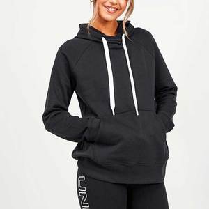 Nueva Sudadera negra de lana con capucha para mujer, sudadera cálida de invierno para mujer, ropa de abrigo gruesa con cuello con capucha, ropa de calle de talla grande - Product Image 1