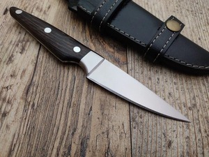Cuchillo de hoja de acero D2 hecho a mano con mango de madera OEM personalizado compatible con DIY Camping Skinner caza actividades al aire libre - Product Image 4