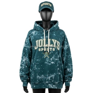 Sudadera con Capucha para Mujer, Lavado Ácido, Mezcla de Algodón Suave y Poliéster, Tie Dye Verde, Corte Holgado, Logotipo Bordado Personalizado, Estilo Urbano - Product Image 5