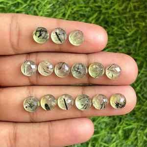 Cabujón redondo de rosecut de Prehnita pulida de primera calidad, 8mm, 15 Uds., piedras preciosas sueltas con claridad Natural para joyería y uso en decoración del hogar - Product Image 2