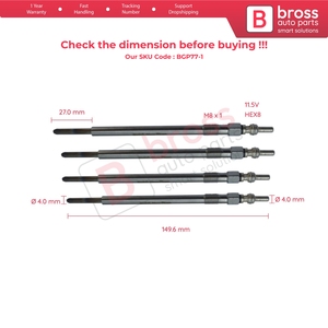 BGP77-1 หัวเทียน 4 ชิ้น 11.5 โวลต์ A0011594601 สำหรับโคลท์ 1.5 DI 1.5 CDI - Product Image 4