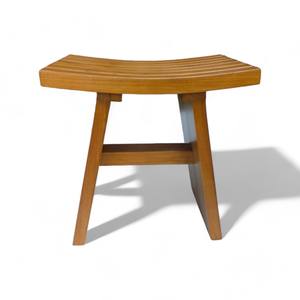 Moderno y cómodo asiento de madera de teca taburete de acento versátil Silla de comedor para sala de estar dormitorio entrada Hotel directo de fábrica - Product Image 1