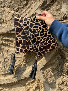 Cartera de mano de cuero de piel con pelo de lujo con estilo, cartera de mano de cuero de piel con estilo con tarjeta de crédito y soporte para teléfono - Product Image 3