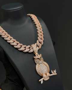 Pendentif Hibou Animal Personnalisé Hiphop en Argent Sterling 925 pour Hommes et Femmes, Moissanite VVS Iced Out Plaqué Rhodium - Product Image 2