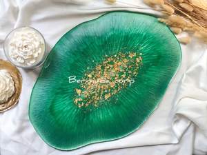 Plato artístico de resina para servir, patrón sólido moderno, duradero, hecho a mano para entretener a los invitados, fiestas, celebraciones, regalos, 100 Uds. - Product Image 4