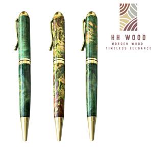 Aquamarine Collection Luxury Executive Ballpoint <b>Pen</b> Handcrafted With Burl Stabilized Wood 0.7mm Writing Width Executive <b>Gift</b> - Product Image 6