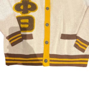 Iota Phi Theta <b>Cardigan</b> Custom Embroidered Sweater Unisex Fit Casual for Winter <b>Front</b> Placement Greek/Apparel/College - Product Image 3