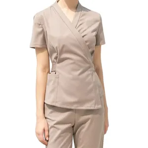 Women Soft Fabric Medical Scrubs Sets Tops Beautician Nurses Uniforms Custom Brand Own Logo Hospital Scrub Sets Suits For Ladies