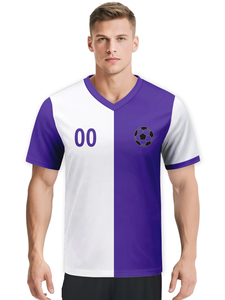 Custom Purple <b>White</b> Soccer Jersey for Women <b>Men</b> Personalized Football Shirt Name Number for Training Fans OEM Service Available - Product Image 3
