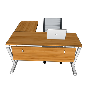 VBamboo Simple & <b>Foldable</b> L-shaped Gaming <b>Desk</b> with Storage Drawer 140x140cm Portable & Assembled Iron Legs - Product Image 3