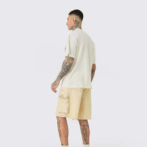 T-shirt en coton 100% uni délavé à l'acide, streetwear tendance, vêtements décontractés, logo personnalisable, haut de mode, devant vierge, directement de l'usine - Product Image 5