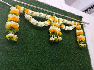 Tissu Toran Bandarwal fleur chaîne guirlande porte cantonnière tenture murale écologique parfait pendaison de crémaillère cadeau faveur Diwali décor - Product Image 5