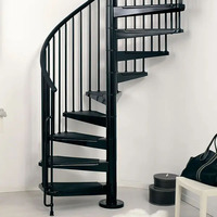Escalier hélicoïdal en acier au carbone sur mesure de l'usine Guangye, durable, pour intérieur, grenier, duplex, villa, usage domestique