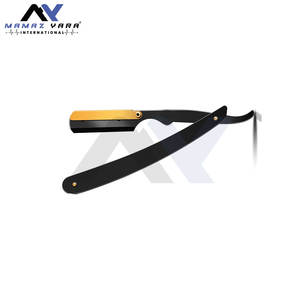 Navajas de Afeitar de Cuello Recto con Recubrimiento de Oro de 24K en Negro Mate para Hombre, Navajas de Afeitar Rectas de Primera Calidad para Hombre, Navajas de Afeitar Profesionales para Barberos - Product Image 3