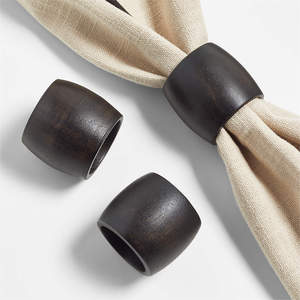 ชุดแหวนผ้าเช็ดปากทำจากไม้อุปกรณ์สำหรับอาหารค่ำทำด้วยมือ - Product Image 1