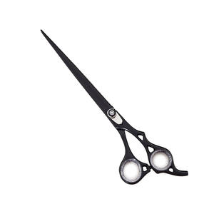 Ciseaux de toilettage de cheveux enduits de couleur noire de conception de pied d'animal professionnel avec la vis réglable et le silencieux - Product Image 1