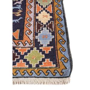 Alfombra Kiaan Azul de Lana y Seda Anudada a Mano Pae-5273 con Patrón Geométrico para Sala de Estar, Alfombra para Adolescentes de 9x12, Decoración para Pasillo - Product Image 4