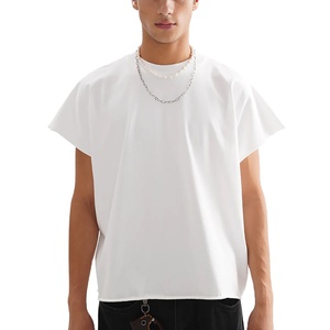 Men's Oversized Vintage Acid Wash Boxy Fit Heavyweight 100% Cotton <b>T</b>-shirt Casual Short Sleeve Neck Youth Tees Front - Product Image 1