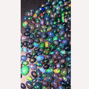 441ชิ้นของโอปอลสีดำเอธิโอเปียธรรมชาติ5x3 6x4 7x5 8x6 9x7มม. รูปไข่ Cabochon 262 CTS iroc ขายหลวมพลอย CAB เรา $262สำหรับทุกคน - Product Image 2