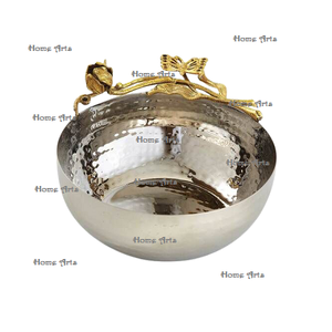 Cuenco decorativo de diseño antiguo Cuenco martillado de aluminio Cuenco de frutas de forma redonda de calidad superior a granel - Product Image 2