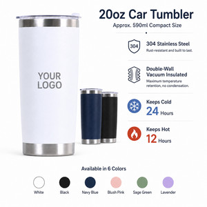 Custom Logo 20oz Straight Car Tumbler 304 Stainless Steel Vacuum <b>Insulated</b> Travel <b>Mug</b> With Straw and Splash Proof Lid For Daily - Product Image 4
