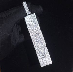 Colgante Personalizado con Nombre en Forma de Letra, Chapado en Oro Rosa de 14k, con Diamantes y Moissanita, Estilo Hip Hop, para Hombre - Product Image 6