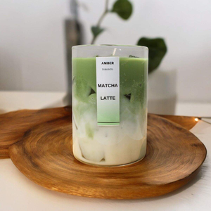 Logo personalizzato candela di cera di soia fatta a mano per i regali di natale all'ingrosso all'ingrosso freddo Matcha Latte profumato caffè e Matcha candela - Product Image 6