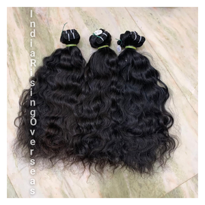 Superventas 2025 máquina rizada natural cruda doble trama cutículas alineadas indio crudo sin procesar doble dibujado extensiones de cabello - Product Image 2
