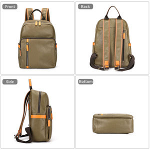 Sacs à dos pour ordinateur portable en cuir véritable en gros, sacs à dos d'école, grande capacité, noir, imperméable, fabriqué au Pakistan, logo personnalisé - Product Image 3