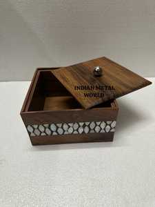 Vaisselle de serveur de nourriture de qualité exclusive et pot chaud design unique bois et incrustation d'os en acier inoxydable pour vaisselle de table - Product Image 6