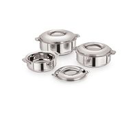 Ensemble de casseroles classiques en acier inoxydable poli miroir avec couvercles (ensemble de plats de service pour fondue) Revêtement multicouche écologique