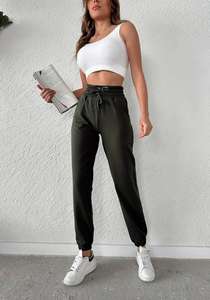 Vente en gros personnalisée Respirant Fitness Joggers pour femmes avec poches Lounge Pantalon gris pour Yoga Workout Running Pantalon de survêtement pour femmes - Product Image 4