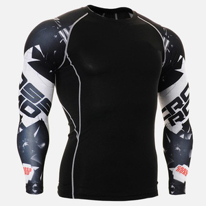 Meilleure fabrication Rash Guard pour hommes respirant couleur unie pour la boxe et la natation taille adulte à bas prix - Product Image 2
