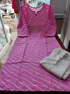 Lehariya imprimé Salwar Kameez pour femmes, designer indien festif/fête ethnique droite Kurta avec pantalon ensemble prêt à l'emploi - Product Image 4