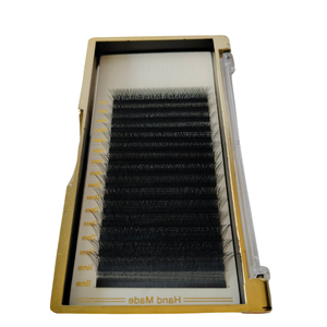 2023 logotipo privado pelo sintético hecho a mano pestañas largas naturales W 16 líneas ventiladores prefabricados individuales fácil aplicación de pegamento belleza - Product Image 5