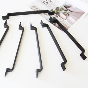 Poignées de meuble modernes en alliage de zinc noir mat, poignées de tiroir minimalistes, quincaillerie pour armoires de cuisine et penderies, accessoires de mobilier - Product Image 3