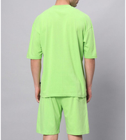 Ensemble de survêtement d'été pour homme en coton respirant de haute qualité avec t-shirts à imprimé en relief et short assorti