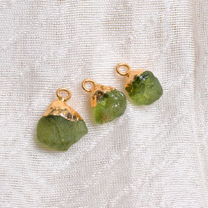 Collar con colgante de peridoto Natural de 6mm y 8mm, bisel de plata de ley, alambre chapado en oro, envuelto, venta al por mayor, directo de fábrica a granel - Product Image 1