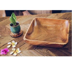 Hand Carved Wooden Salad <b>Bowl</b> <b>Large</b> Size for Dining & <b>Serving</b> - Product Image 1